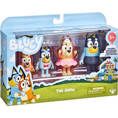 Bluey The Show 4 Pack 3in Bluey Bingo Chilli and Bandit Action Figures