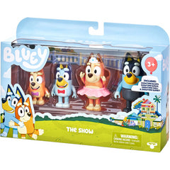 Bluey The Show 4 Pack 3in Bluey Bingo Chilli and Bandit Action Figures