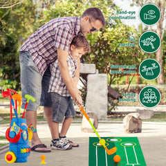Toyvelt Toddler Golf Set Kids Golf Clubs with 6 Balls 4 Golf Sticks 2 Holes