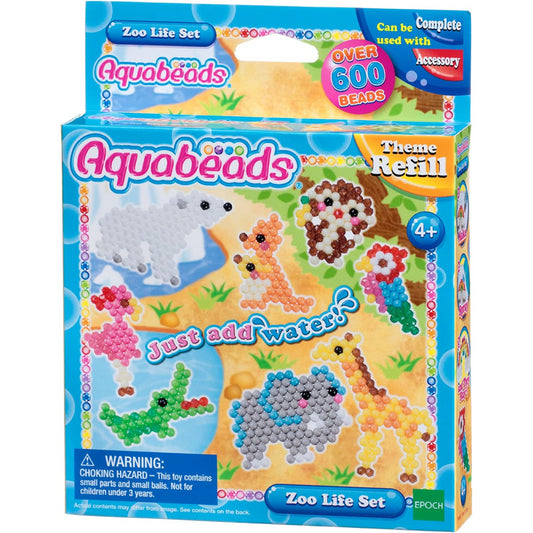 Aquabeads Zoo Life Set with 600 Multicoloured Beads in 12 Colours