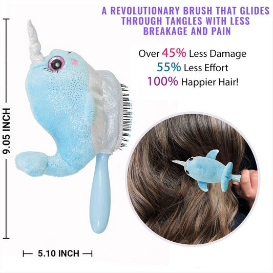 Wet Brush Kids Hair Brush Detangler & Detachable Owl Unicorn Narwhal - Maqio