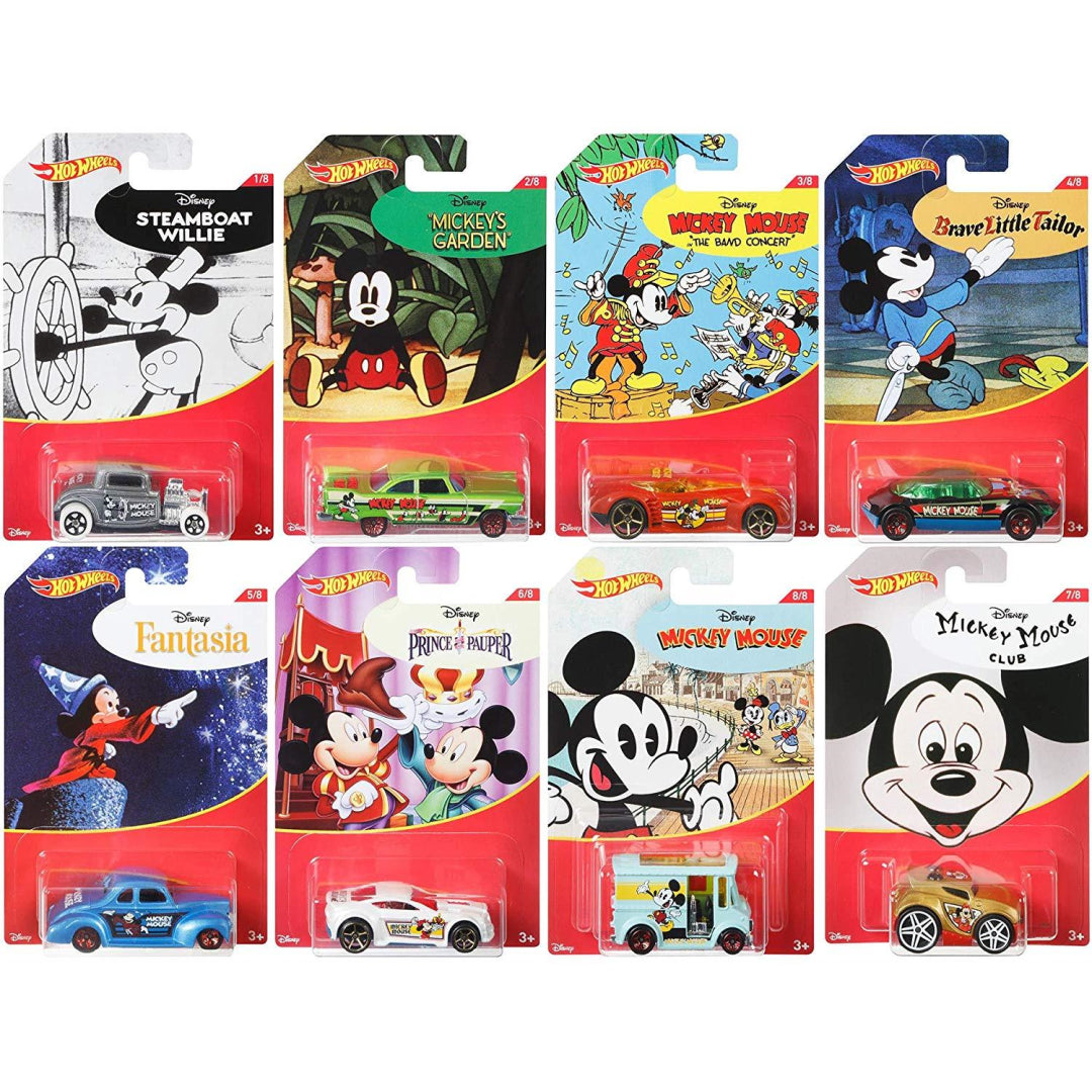 Hot Wheels Mickey Mouse Series Set of 8 Collectable Diecast Vehicles - Maqio