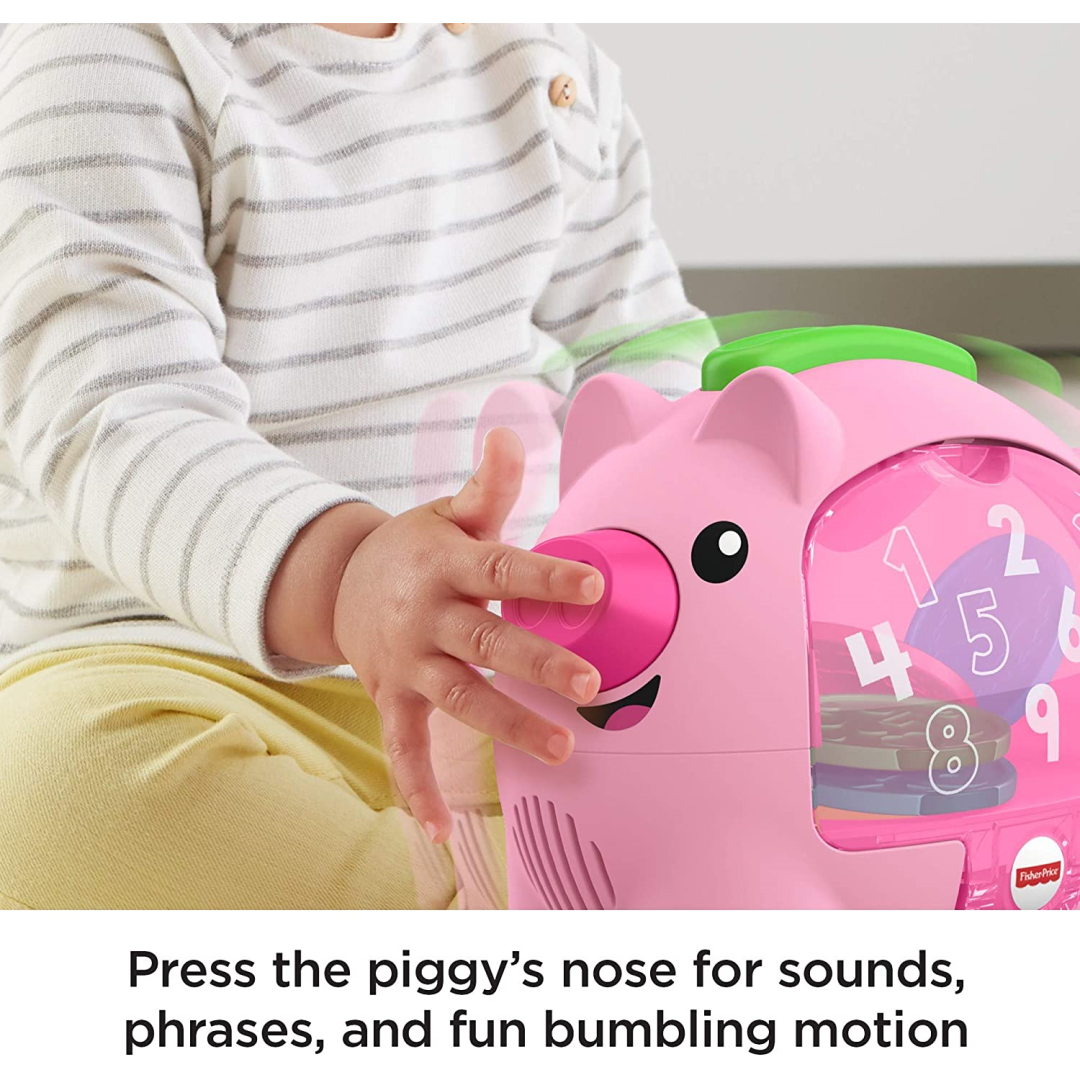 Fisher-Price Laugh & Learn Count & Rumble Piggy Bank Musical Baby Toy GJC68 - Maqio