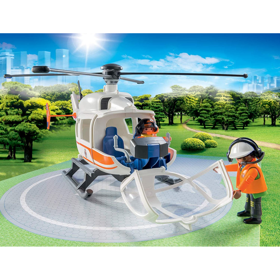 Playmobil City Life Hospital Emergency Helicopter Playset - Maqio
