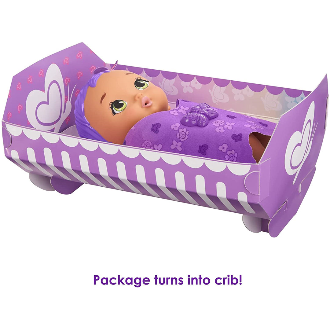 My Garden Baby Feed and Change Baby Butterfly Doll with Purple Hair - Maqio