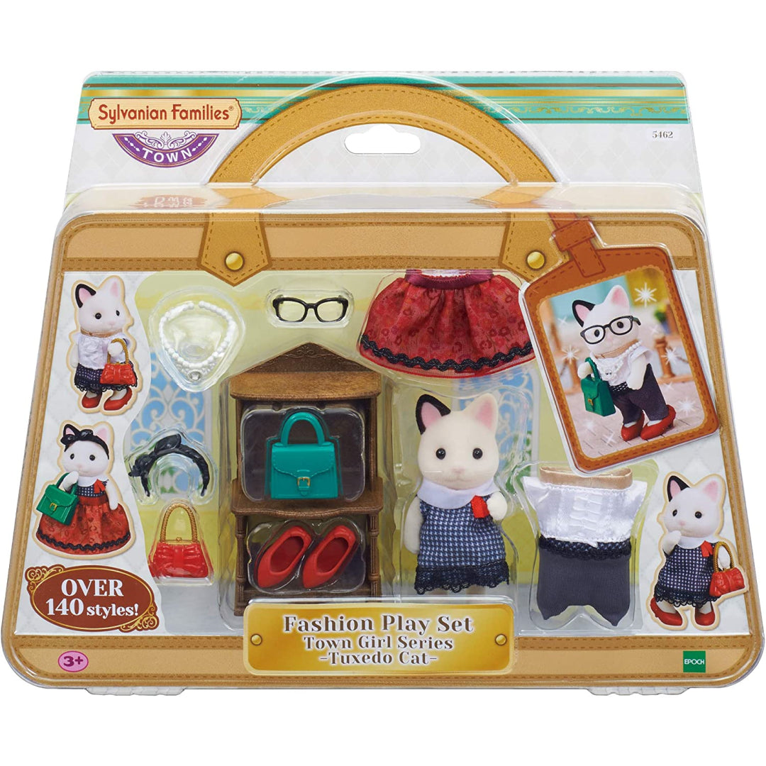 Sylvanian Families Town Girl Tuxedo Cat Fashion Play Set - Maqio
