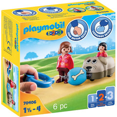 Playmobil 123 6pc Dog Train Car & Figure - Maqio
