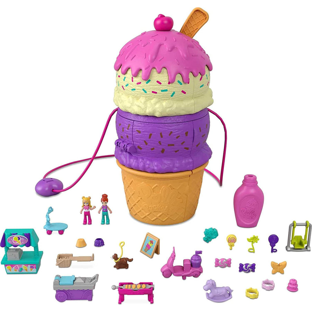 Polly Pocket Spin ‘n Surprise Playset - Ice Cream Cone Shape - Maqio