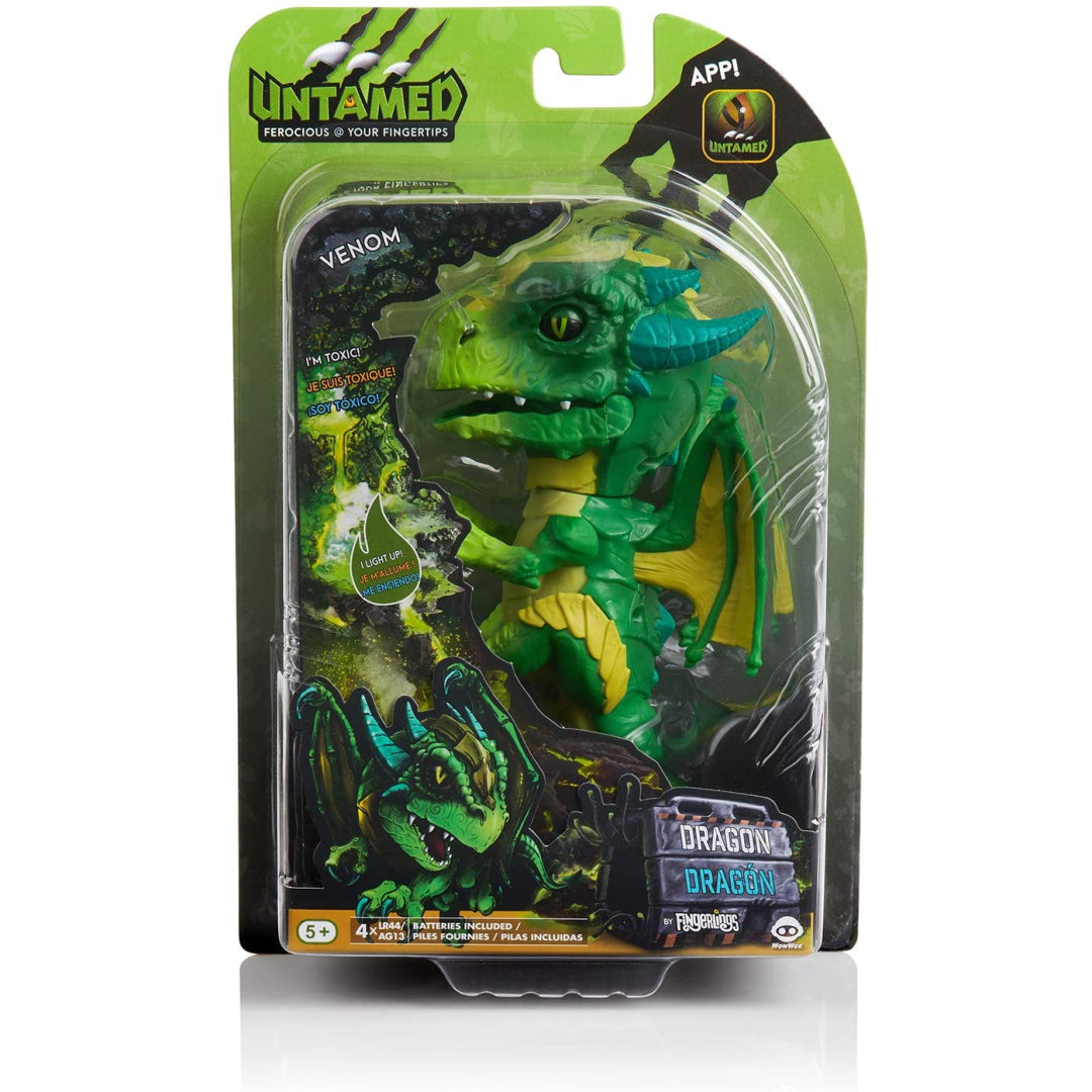Wow Wee Fingerlings Untamed Dragon – Series 1 – Venom (Green) 3862 - Maqio