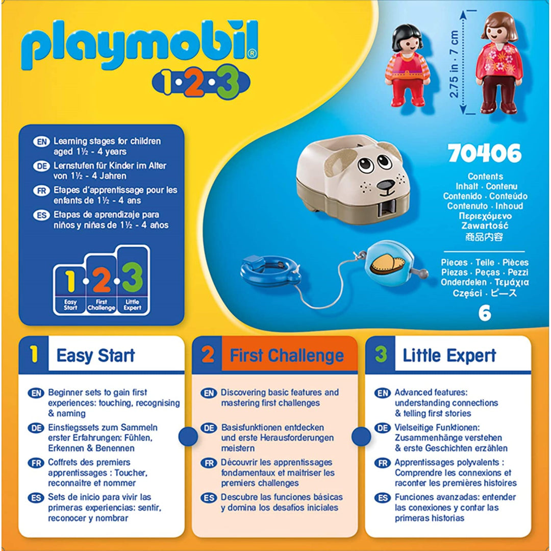 Playmobil 123 6pc Dog Train Car & Figure - Maqio