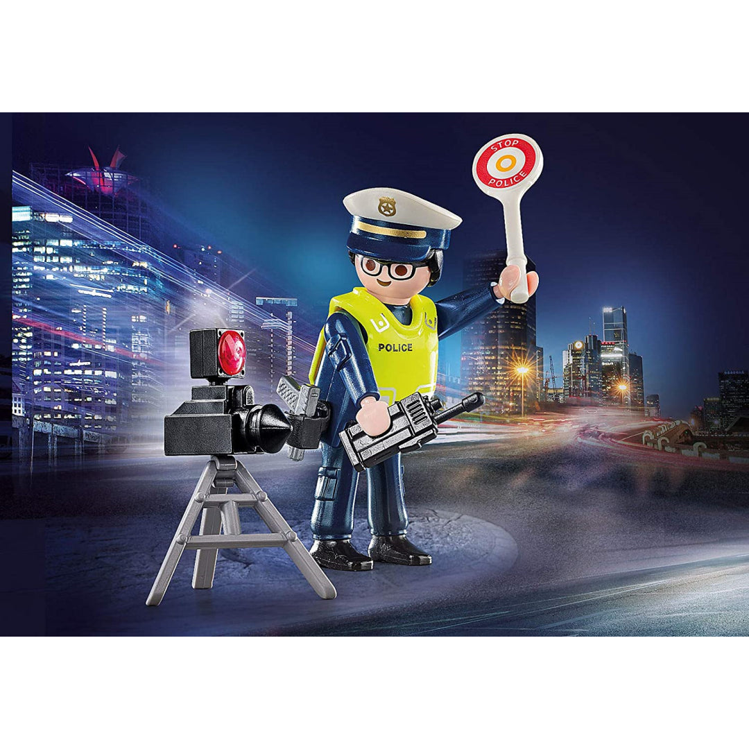 Playmobil Special 11 pc Plus Police Officer with Speed Trap - Maqio