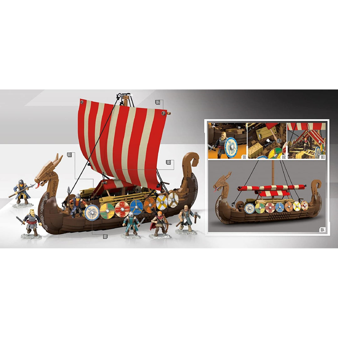 Mega Bloks Construx FPH88 Construx Probuilder Viking Longship Raid - Maqio
