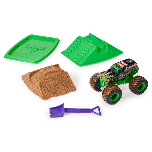 Monster Jam Grave Digger & Kinetic Sand Monster Dirt Starter Set - Maqio