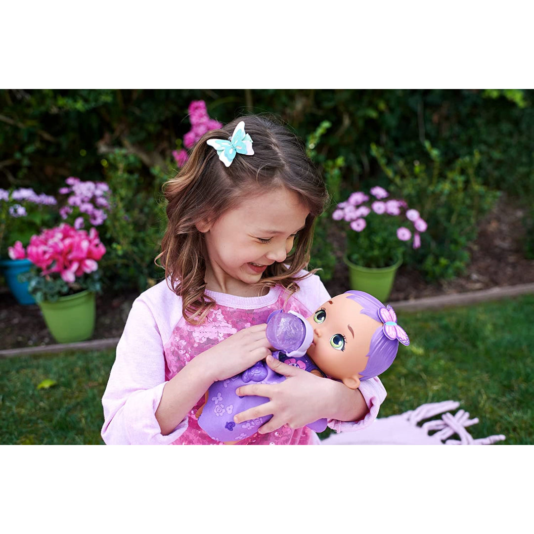 My Garden Baby Feed and Change Baby Butterfly Doll with Purple Hair - Maqio