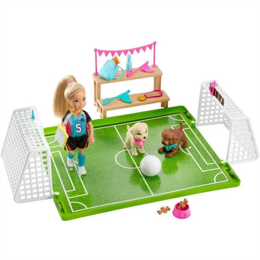 Barbie Club Chelsea Football Soccer Playset GHK37 - Maqio