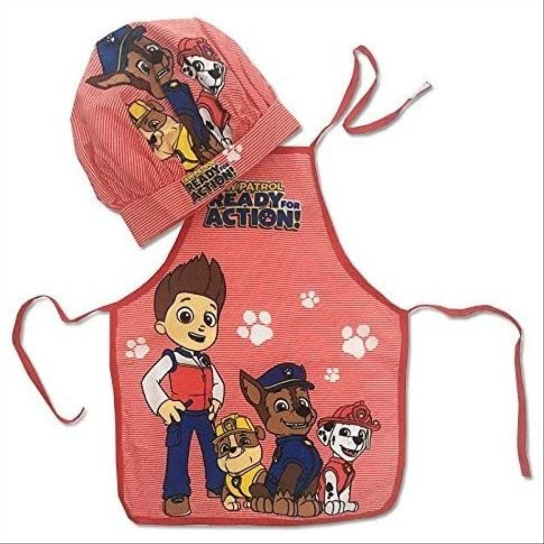 Paw Patrol Set Mini Chef Apron Hat in Red - Maqio