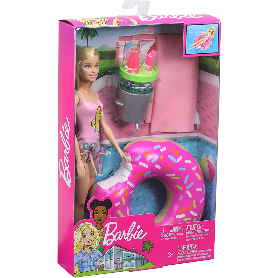 Barbie Doll and Donut-shaped Floatie Playset - Maqio