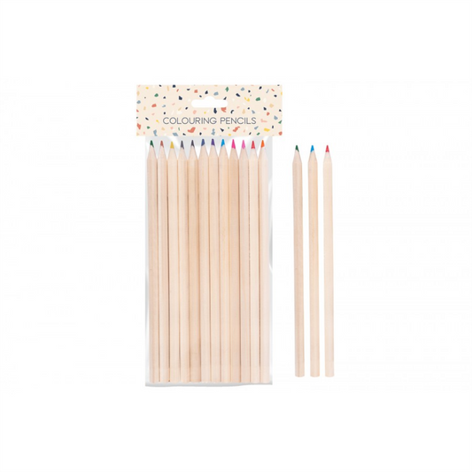 12 Natural Hex Shape Colouring Pencils FN8532