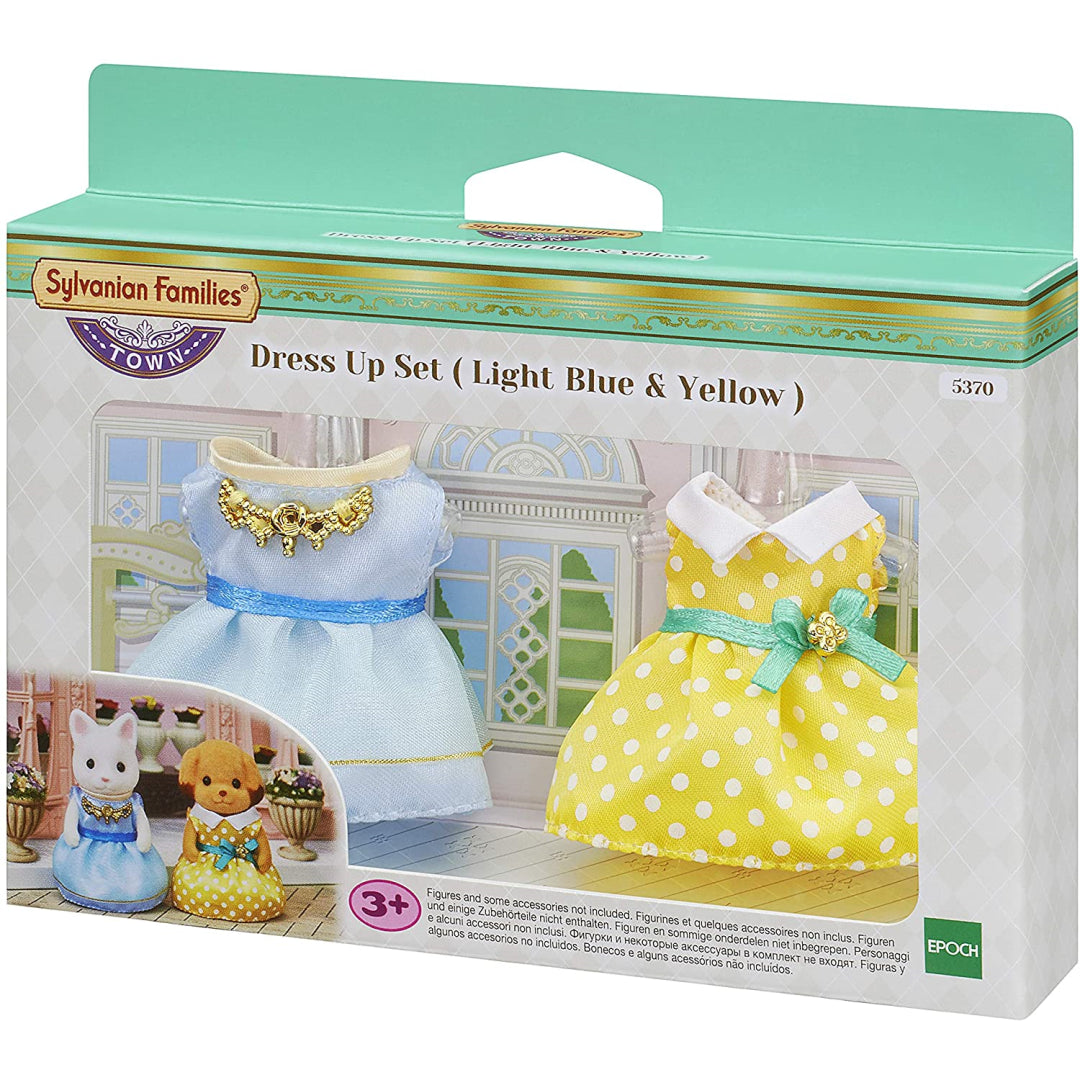 Sylvanian Families Town Dress Up Set - Light Blue & Yellow Dresses - Maqio