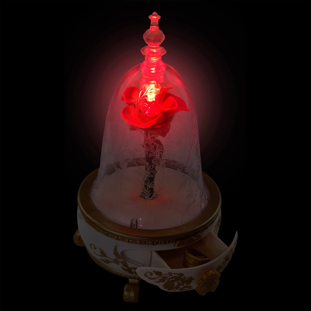 Beauty & the Beast Light Up Enchanted Rose Jewellery Box - Maqio