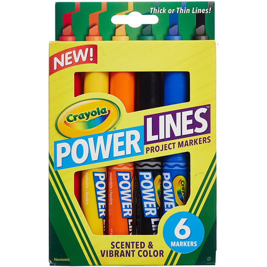Crayola Power Lines Project Markers - 6 Pack - Maqio