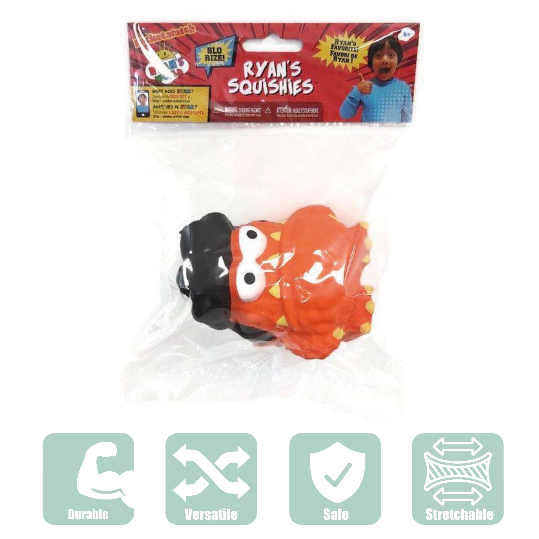 Ryan's World 124786 Soft n' Slo Squishies Moe the Orange Monster (401566) - Maqio
