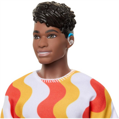 Barbie Fashionistas Ken Doll 65th Anniversary #220 - Hearing Aid & Orange Shirt