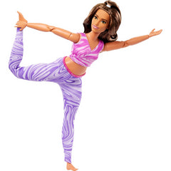 Barbie Made To Move Doll Brown Hair & Purple Top