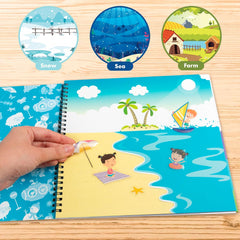 Abeec Reusable Sticker Scene Book Kids Activity Book