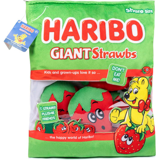 Haribo Giant Strawbs Plush Snack Bag Toy