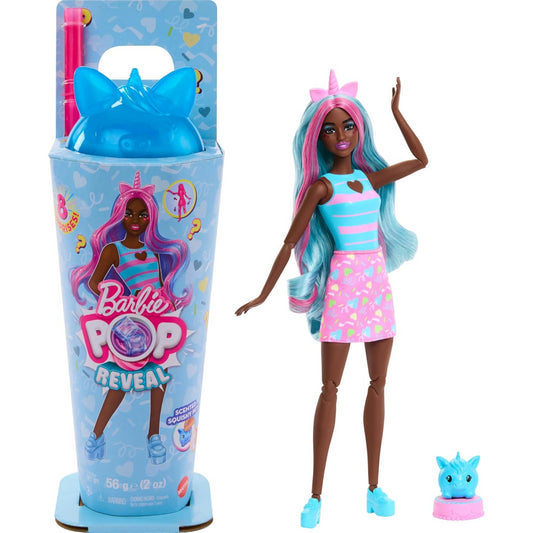 Barbie Pop Reveal Blue Unicorn Shakes Surprise Doll
