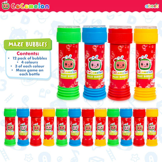 Cocomelon Maze Bubbles 12 Pack Bubble Toys