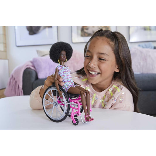 Barbie Fashionistas Afro Hair Doll with Wheelchair