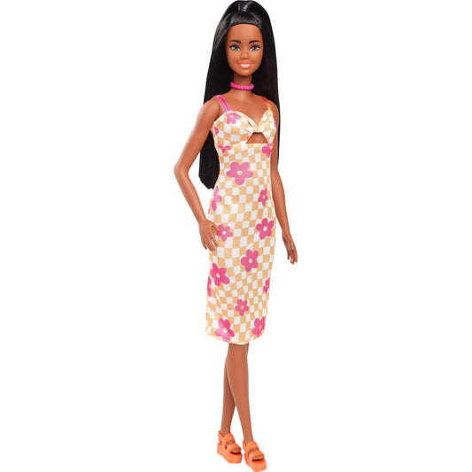 Barbie Fashionistas Checkered Flower Dress Doll