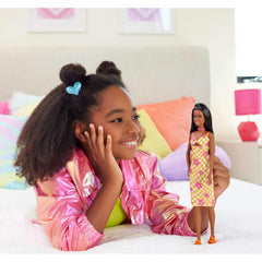 Barbie Fashionistas Checkered Flower Dress Doll