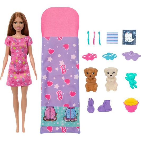 Barbie Slumber Party Playset with Puppies