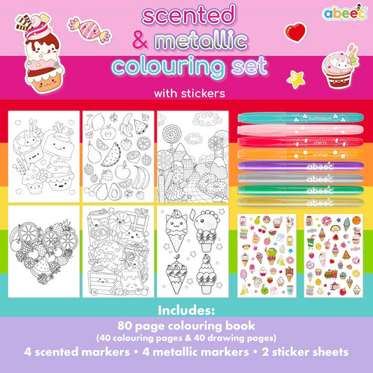 Abeec Scented and Metallic Colouring Set with Stickers