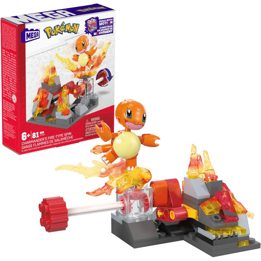Mega Pokémon Charmander Fire Type Spin Building Set