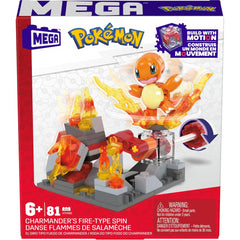 Mega Pokémon Charmander Fire Type Spin Building Set