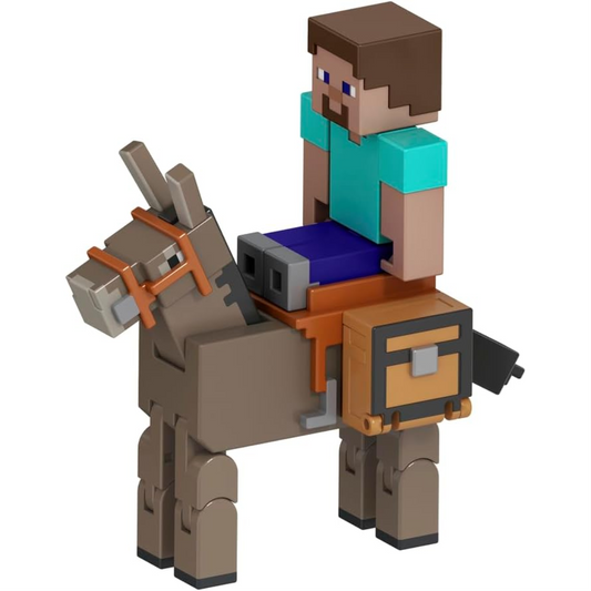 Minecraft Steve and Donkey Figure Pack