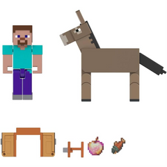 Minecraft Steve and Donkey Figure Pack