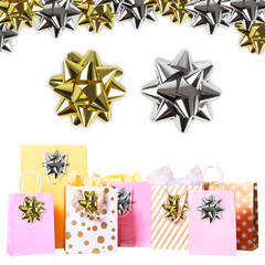 Abeec Christmas Jingle AMZ-0914 24-Large Silver and Gold Bows