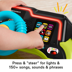 Fisher Price Laugh & Learn HYR92 SIT & STEER DRIVER 3-Languages English, German, French (JMB61)
