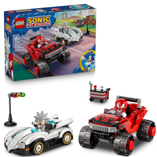 Lego Sonic the Hedgehog 77118 Silver's Car vs Knuckles' Monster Truck