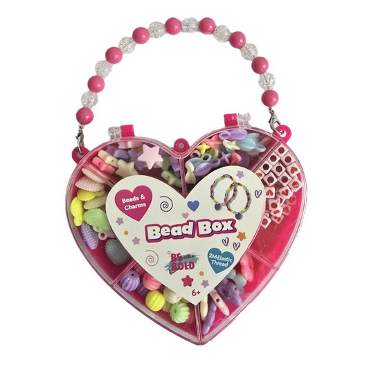 Be Bold Heart Shaped Bead Box Craft Set Storage Container