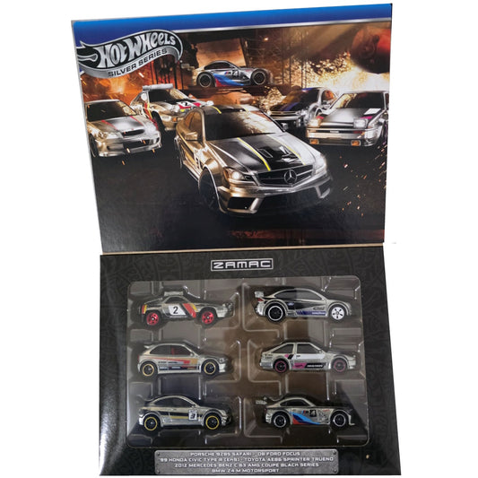 Hot Wheels Zamac Sports Cars Silver Series 6 Pack