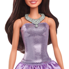 Barbie Fashionistas Brown Hair and Sequined Purple Bubble Dress Doll