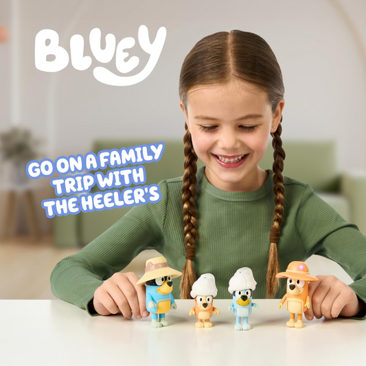 Bluey Family Trip 4-Pack Figure Set