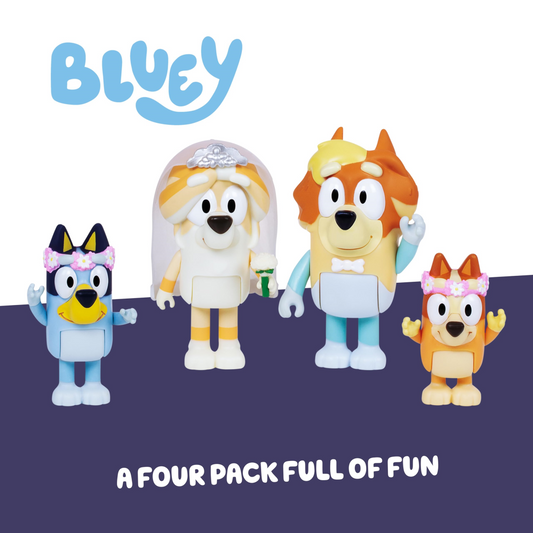 Bluey Wedding Time 4-Pack Figure Set