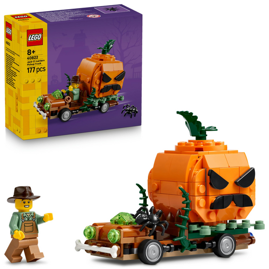 Lego Jack-O'-Lantern Pickup Truck Halloween Building Construction Playset